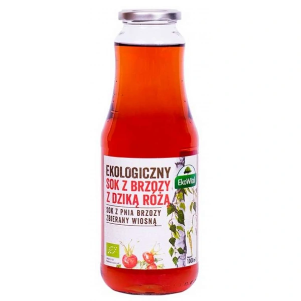 EKOWITAL Sok z brzozy z dziką różą BIO 1 l