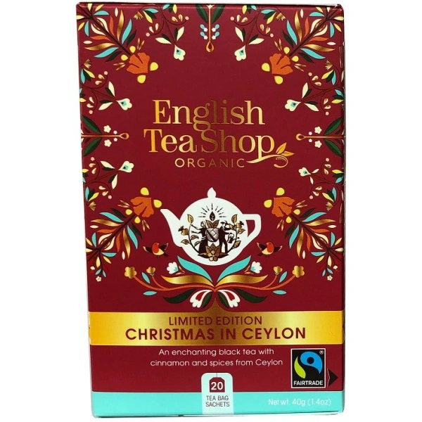 ENGLISH TEA SHOP Herbata Ceylon - edycja świąteczna (20x1,8) BIO 37,5 g BN
