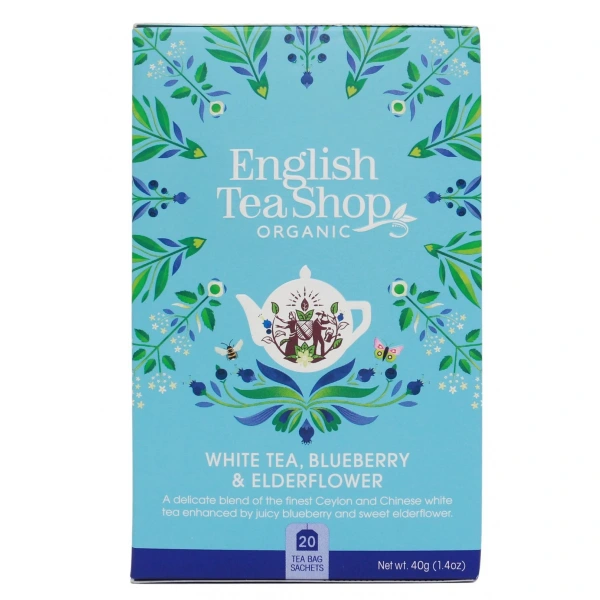 ENGLISH TEA SHOP Herbata biała z dzikim bzem i borówką (20x2) BIO 40g