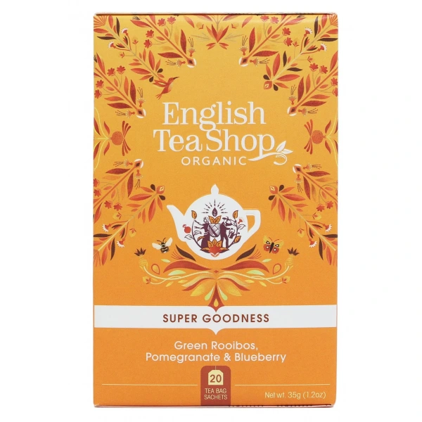 ENGLISH TEA SHOP Herbata zielona z Rooibos,granatem i jagodą (20x1,75) BIO 35 g