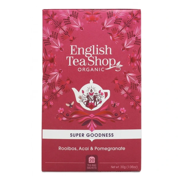 ENGLISH TEA SHOP Herbatka ziołowa Rooibos,Acai i granat (20x1,5) BIO 30 g