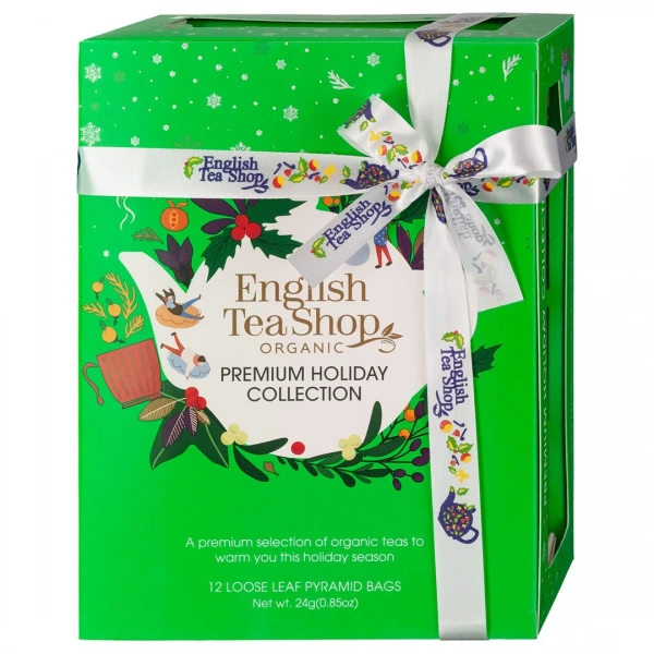 ENGLISH TEA SHOP Zestaw herbat świątecznych piramidki Holiday GREEN (12x2) BIO 24 g BN