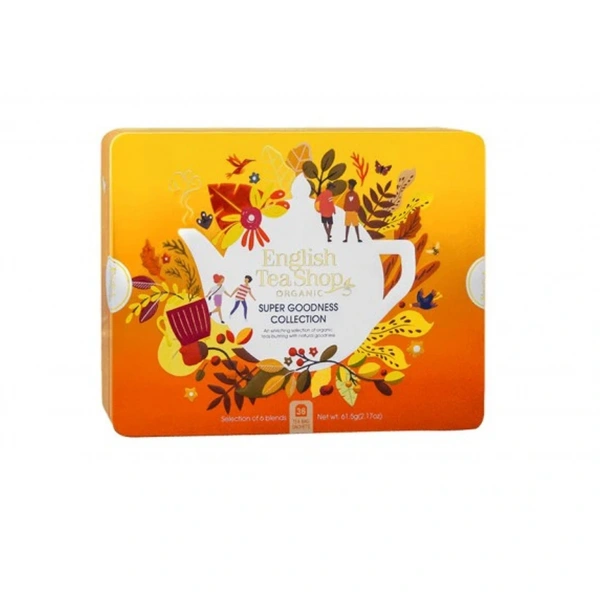 ENGLISH TEA SHOP Zestaw herbatek Super Goodness Collection w ozdobnej puszce BIO 61,5 g