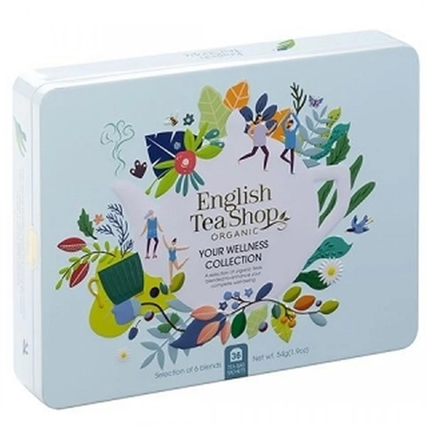 ENGLISH TEA SHOP Zestaw herbatek Your Wellness Collection  w ozdobnej puszce BIO 54 g