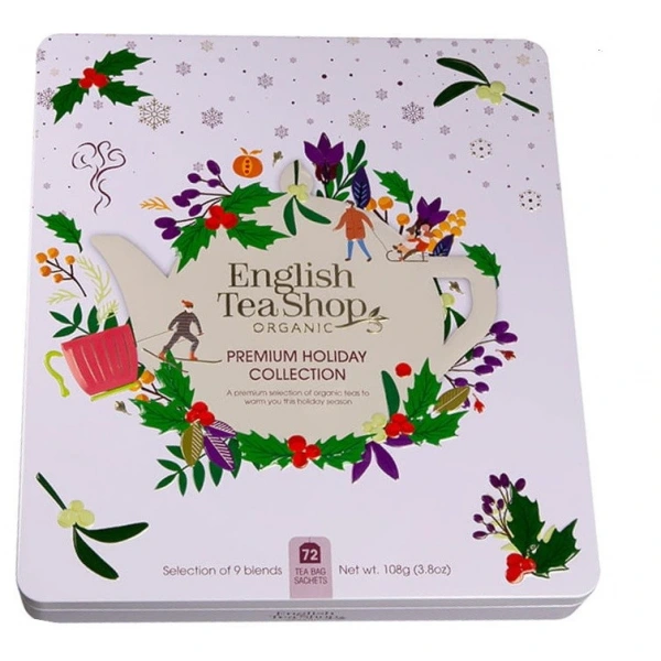ENGLISH TEA SHOP Zestaw herbatek zimowych w białej puszce (72x1,5) BIO 108 g