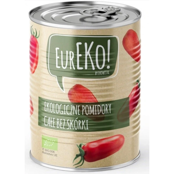 EUREKO Pomidory całe bez skórki BIO 400 g/ 240 g