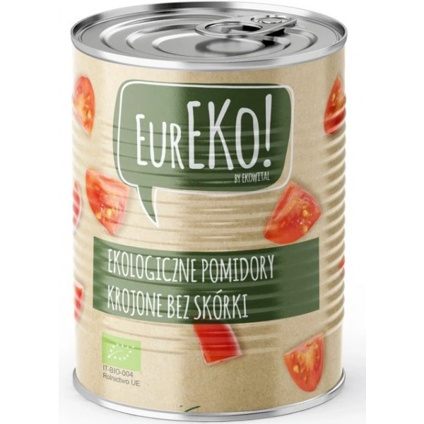 EUREKO Pomidory krojone bez skórki BIO 400 g/ 240 g