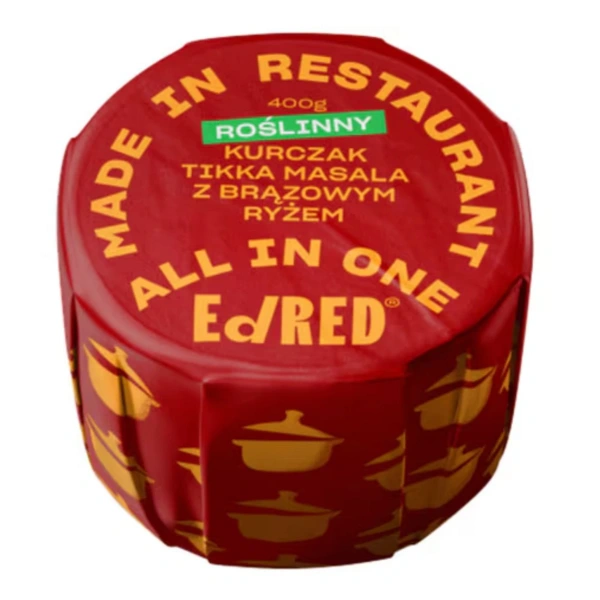 EdRED Roślinny Kurczak Tikka Masala Z Brązowym Ryżem 400 g