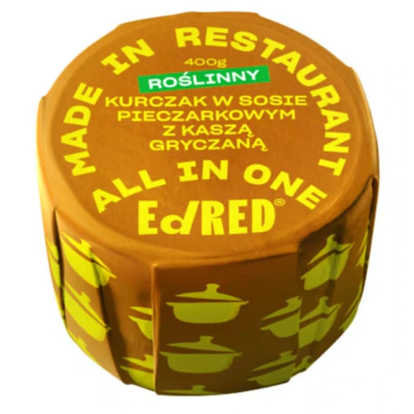 EdRED Roślinny Kurczak W Sosie Pieczarkowym Z Kaszą Gryczaną 400 g