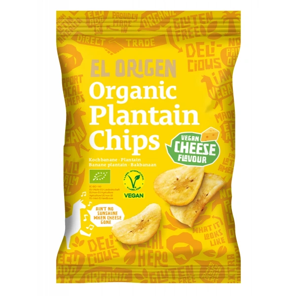 El origen chipsy z plantana o smaku sera wegańskie bezglutenowe bio 80 g