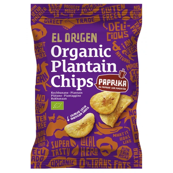 El origen chipsy z plantana paprykowe bezglutenowe bio 80 g