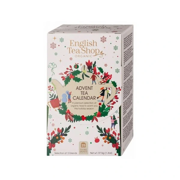 English tea shop kalendarz adwentowy biały (herbaty i herbatki) bio (13 smaków) (25 x 1,5 g) 37,5 g