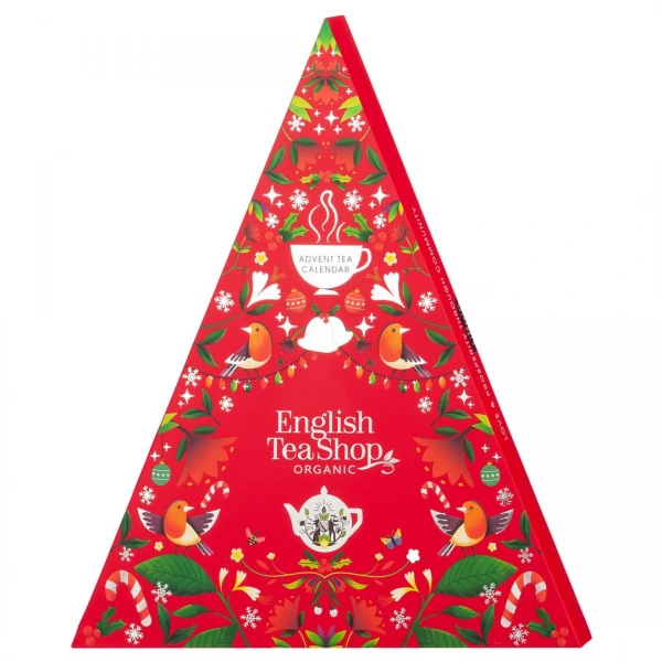 English tea shop kalendarz adwentowy (herbaty i herbatki) bio piramidki (red trangular  13 smaków) (25 x 2 g) 50 g