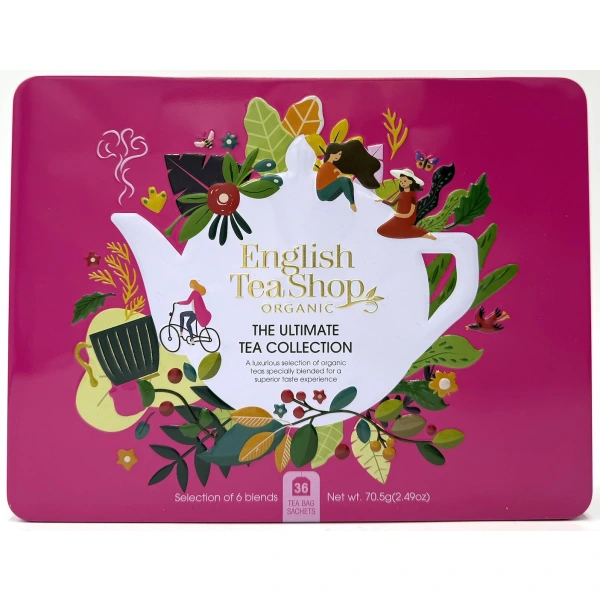 English tea shop zestaw herbat i herbatek codziennych bio w puszce (the ultimate  6 smaków) (36 x 1,96 g) 70,5 g