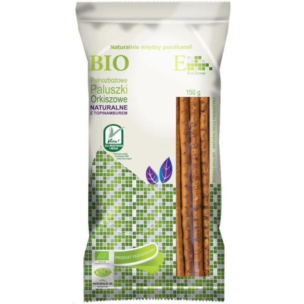 Envoy paluszki orkiszowe pełnoziarniste naturalne z topinamburem bio 150 g
