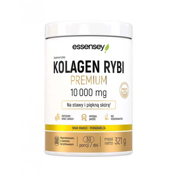 Essensey Kolagen Rybi Premium 10000 mg proszek 321 g smak mango-pomarańcza