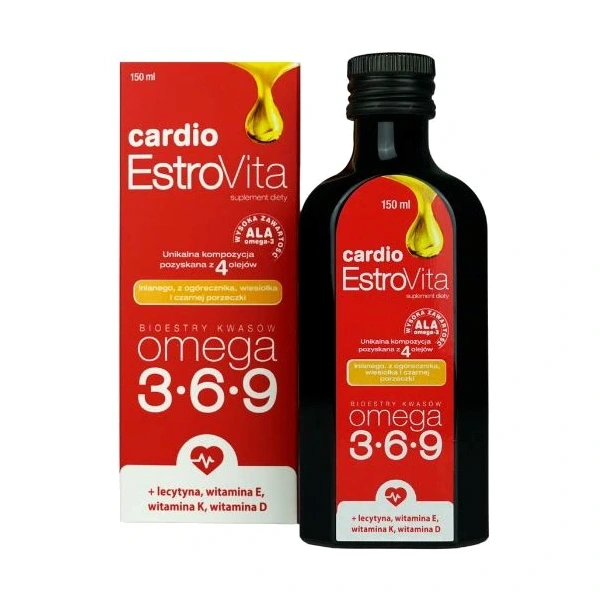 EstroVita Cardio Kwasy Omega 3-6-9 dla seniorów 150 ml
