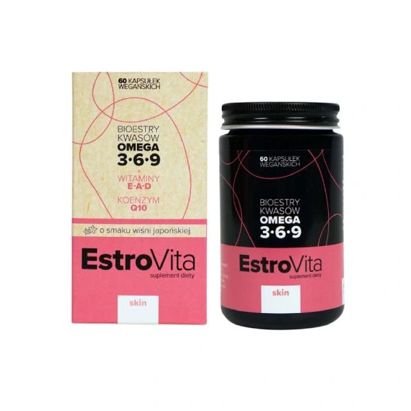 EstroVita Skin Omega 3-6-9 dla kobiet o smaku wiśni japońskiej 60 kapsułek