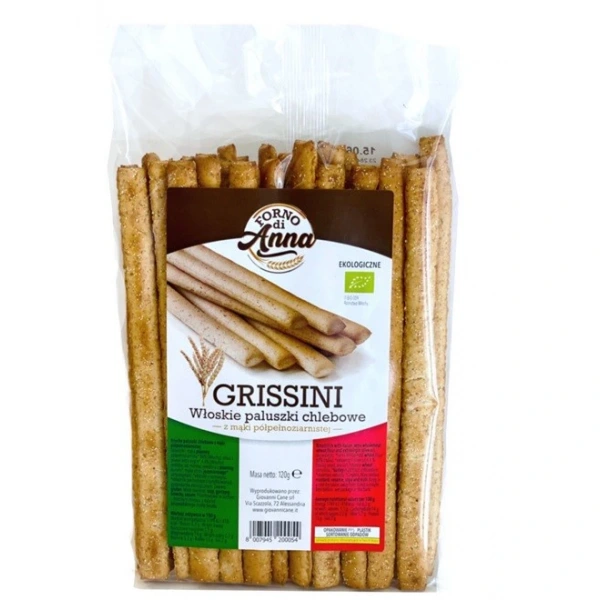 FORNO DI ANNA Grissini z mąki półpełnoziarnistej BIO 120 g