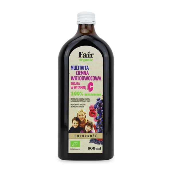 Fair organic multivita wieloowocowa bez dodatku cukrów bio 500 ml