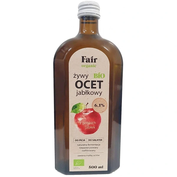 Fair organic ocet jabłkowy 6,1 % niefiltrowany bio 500 ml