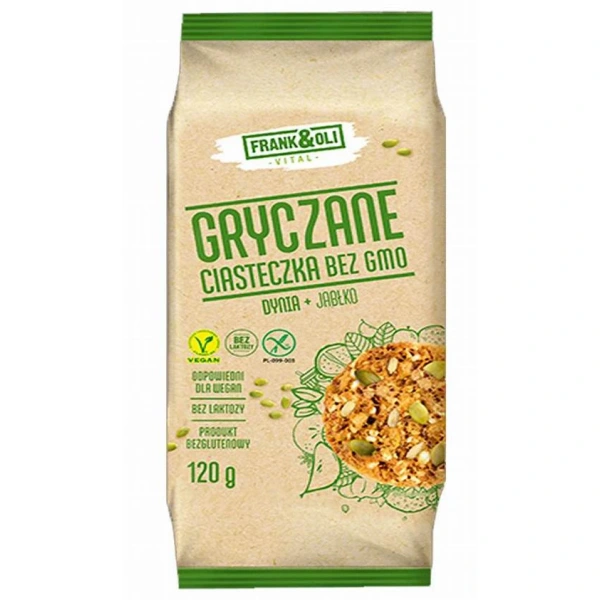 Frank&Oli Ciastka Gryczane Bezglutenowe Dynia + Jabłko 120g