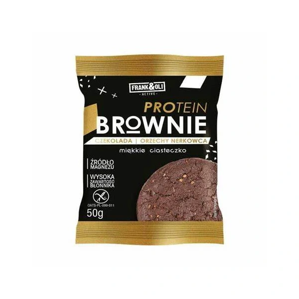 Frank&Oli Ciastko Proteinowe Brownie z Orzechami Nerkowca 50g