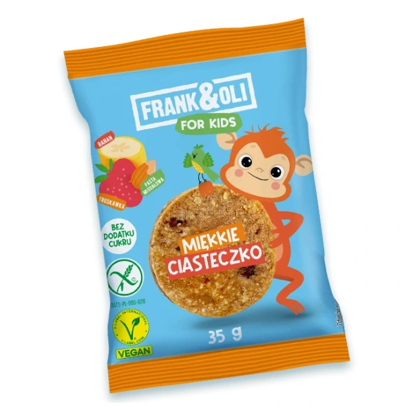 Frank&Oli For Kids Ciasteczko z Pastą Migdałową+Banan+Truskawka 35g