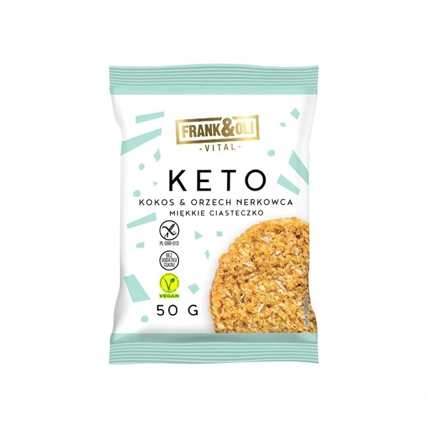 Frank&Oli Keto Ciastko Miękkie Kokos i Orzech Nerkowca 50g