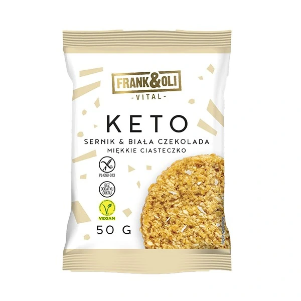 Frank&Oli Keto Soft Cookie Sernik z białą czekoladą 50g