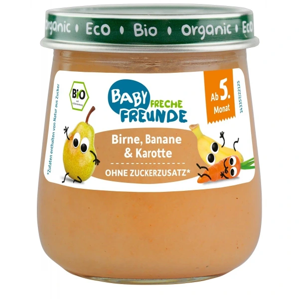 Freche freunde mus gruszka  banan  marchew bez dodatku cukrów bezglutenowy od 5 miesiąca bio 120 g