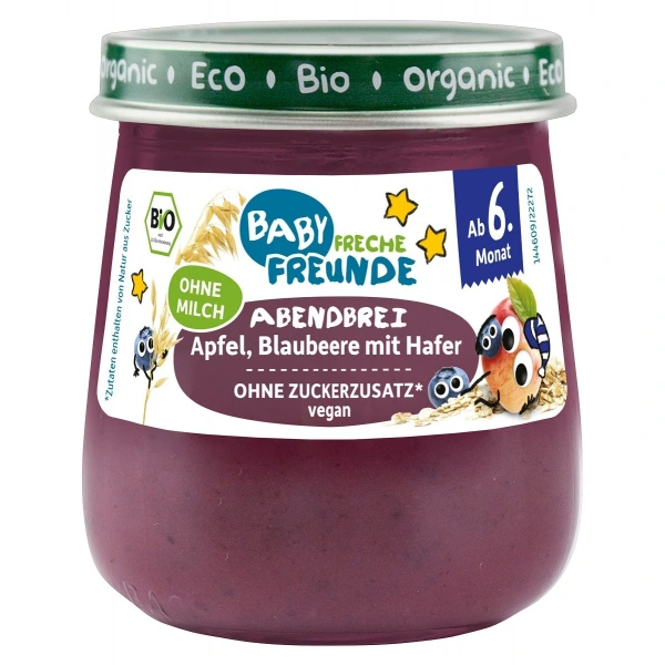 Freche freunde mus jabłko  jagoda  owies bez dodatku cukrów od 6 miesiąca bio 120 g