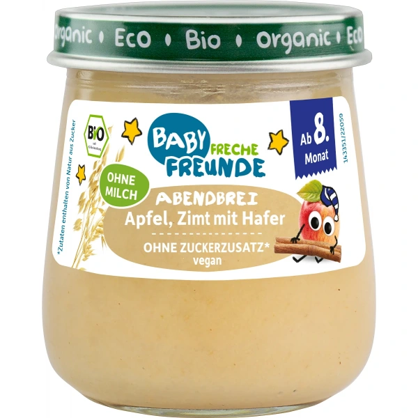 Freche freunde mus jabłko  owies  cynamon bez dodatku cukrów od 8 miesiąca bio 120 g