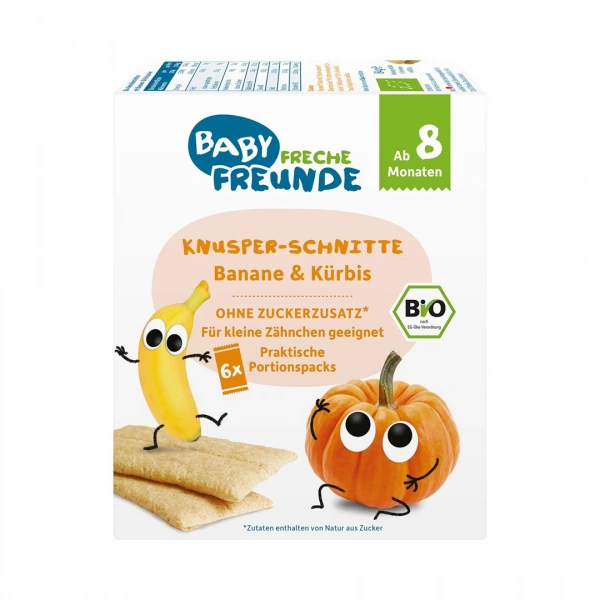 Freche freunde wafle wielozbożowe z bananem i dynią od 8 miesiąca bio (6 x 14 g) 84 g