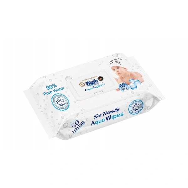 Fresh Baby Aqua Wipes Chusteczki nawilżane 60 sztuk