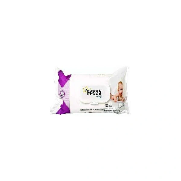 Fresh Baby Chusteczki nawilżane Jumbo pack z klipsem 120 sztuk