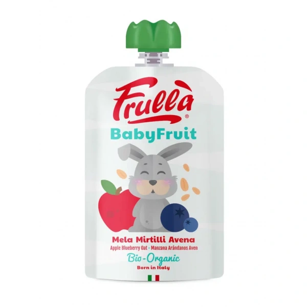 Frulla mus jabłko  borówka  owies bez dodatku cukrów od 6 miesiąca bio 100 g