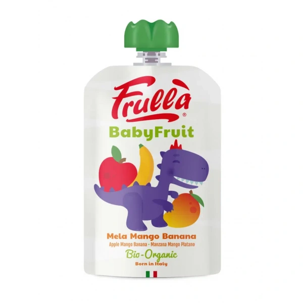 Frulla mus jabłko  mango  banan bez dodatku cukrów bezglutenowy od 6 miesiąca bio 100 g