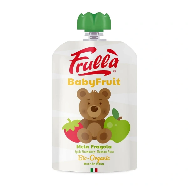 Frulla mus jabłko  truskawka bez dodatku cukrów bezglutenowy od 6 miesiąca bio 100 g