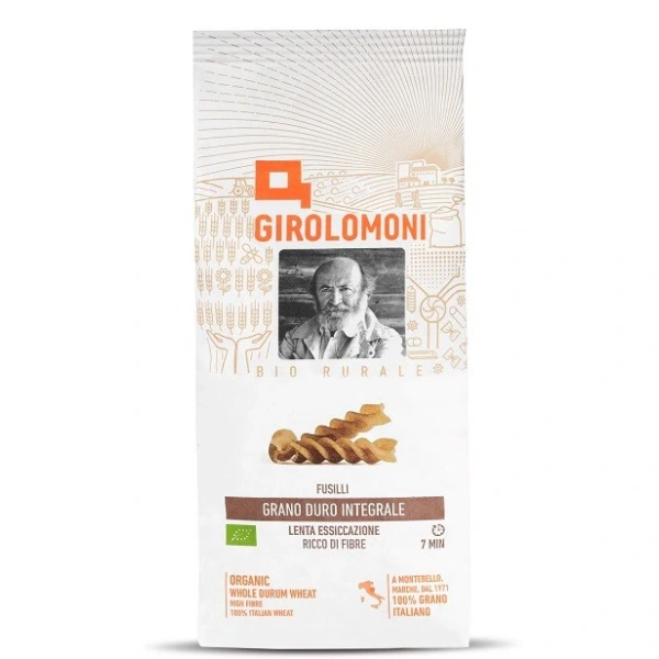 GIROLOMONI Makaron fusilli pełnoziarnisty z pszenicy durum BIO 500 g