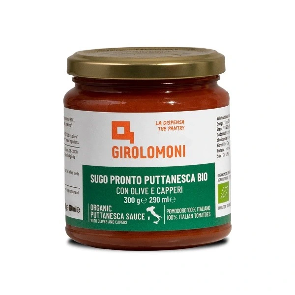GIROLOMONI Sos pomidorowy puttanesca z oliwkami i kaparami BIO 300 g