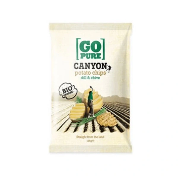 GO PURE Chipsy z koperkiem i szczypiorkiem BEZGL. BIO 125 g