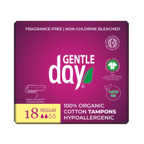 Gentle day tampony ze 100 % bawełny ekologicznej  regular 18 szt.