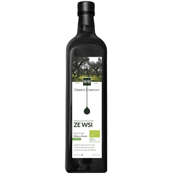 Greece company oliwa z oliwek extra virgin ze wsi niefiltrowana bio 500 ml