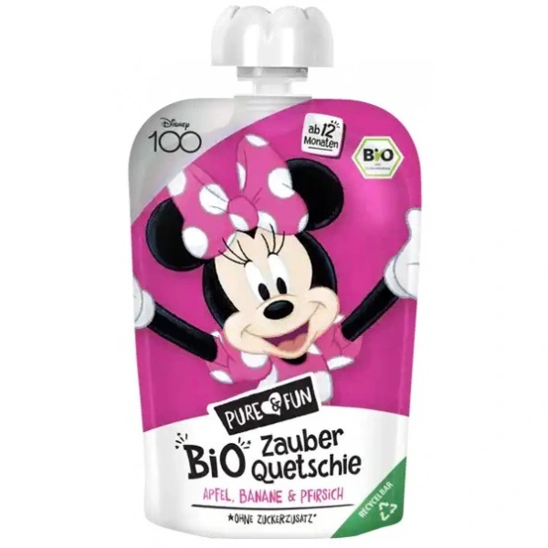 HEJO! Przecier jabłko- banan- brzoskwinia BIO 100 g Myszka Minnie