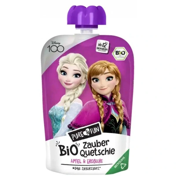 HEJO! Przecier jabłko- truskawka BIO 100 g Kraina Lodu- Elza i Anna