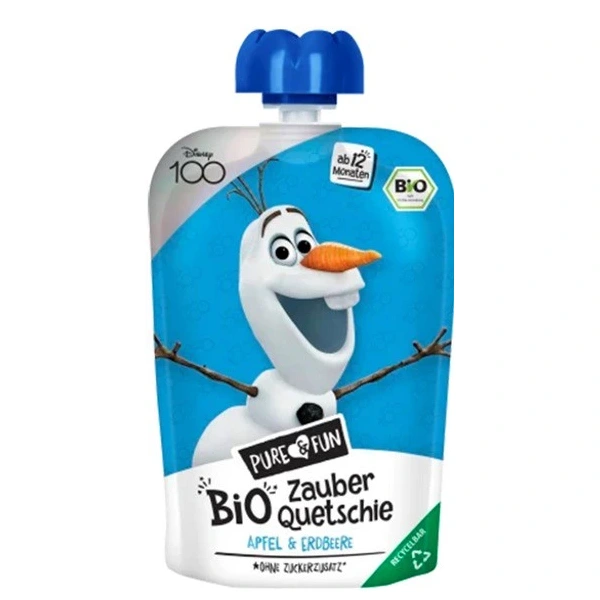 HEJO! Przecier jabłko- truskawka BIO 100 g Kraina Lodu- Olaf