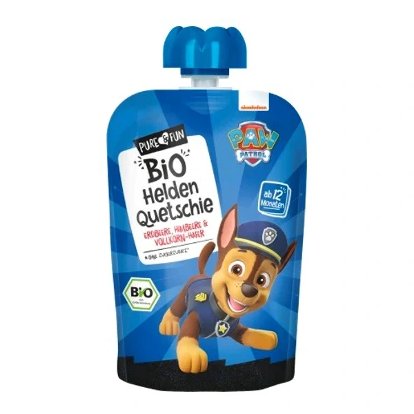 HEJO! Przecier truskawka- malina z owsem BIO 100 g Psi Patrol- Chase