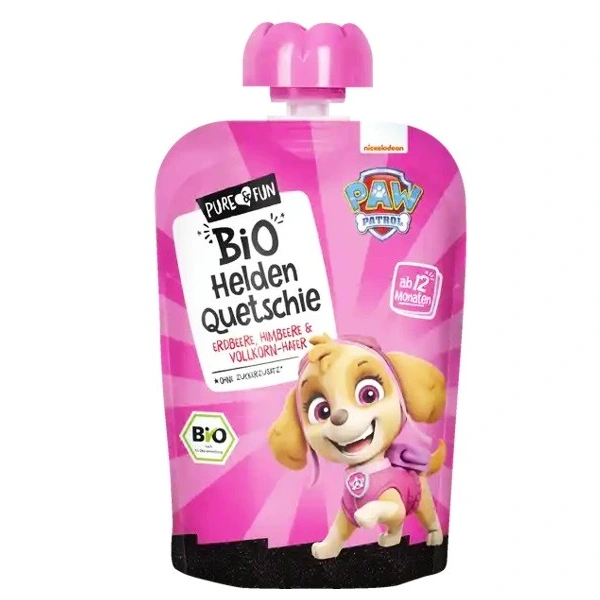 HEJO! Przecier truskawka- malina z owsem BIO 100 g Psi Patrol- Skye