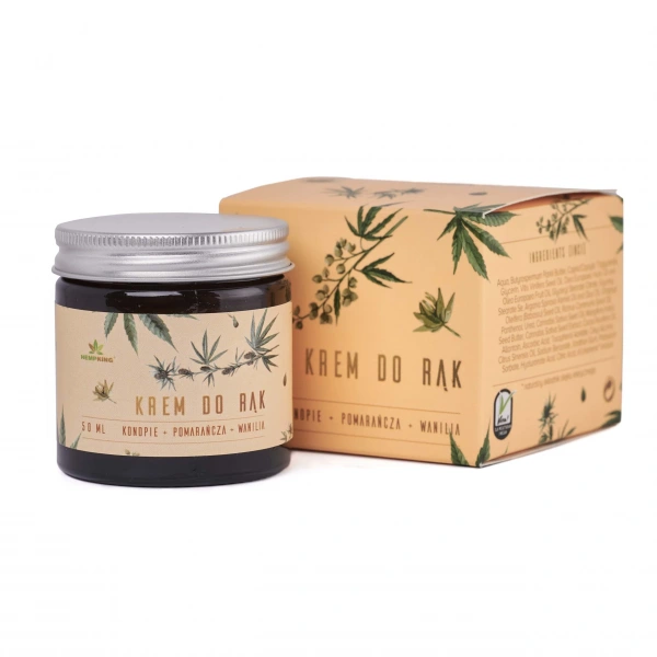HEMPKING Konopny krem do rąk z CBD - Zapach Pomarańczy i Wanilii (50 ml)